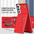 For Samsung Galaxy S22 5G Cross-body Square Zipper Card Holder Bag Phone Case(Red)