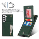 For Samsung Galaxy S22 5G Cross-body Square Zipper Card Holder Bag Phone Case(Green)