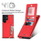 For Samsung Galaxy S22 Ultra 5G Cross-body Square Zipper Card Holder Bag Phone Case(Red)