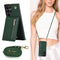For Samsung Galaxy S22 Ultra 5G Cross-body Square Zipper Card Holder Bag Phone Case(Green)