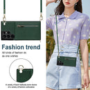 For Samsung Galaxy S22 Ultra 5G Cross-body Square Zipper Card Holder Bag Phone Case(Green)