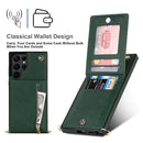 For Samsung Galaxy S22 Ultra 5G Cross-body Square Zipper Card Holder Bag Phone Case(Green)