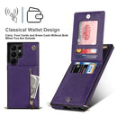 For Samsung Galaxy S22 Ultra 5G Cross-body Square Zipper Card Holder Bag Phone Case(Purple)