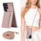 For Samsung Galaxy S22 Ultra 5G Cross-body Square Zipper Card Holder Bag Phone Case(Rose Gold)