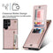 For Samsung Galaxy S22 Ultra 5G Cross-body Square Zipper Card Holder Bag Phone Case(Rose Gold)
