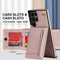 For Samsung Galaxy S22 Ultra 5G Cross-body Square Zipper Card Holder Bag Phone Case(Rose Gold)