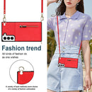 For Samsung Galaxy S21 FE 5G Cross-body Square Zipper Card Holder Bag Phone Case(Red)