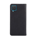 For Samsung Galaxy A12 Non-Magnetic Retro Texture Leather Phone Case(Black)