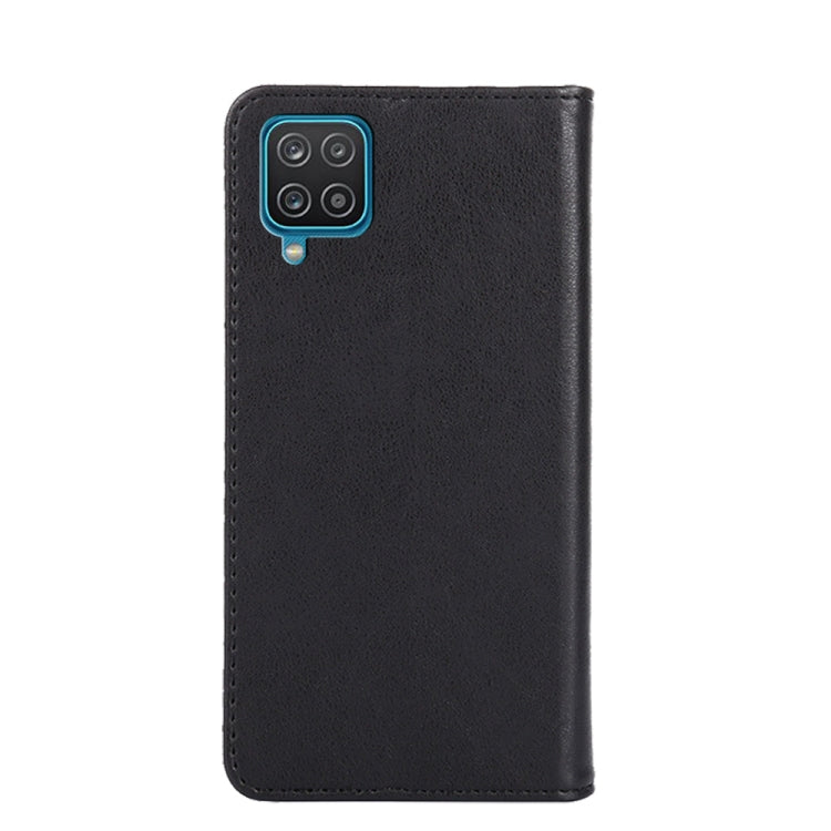 For Samsung Galaxy A12 Non-Magnetic Retro Texture Leather Phone Case(Black)