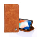 For Samsung Galaxy A12 Non-Magnetic Retro Texture Leather Phone Case(Brown)