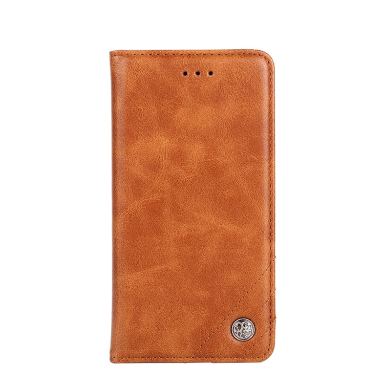 For Samsung Galaxy A12 Non-Magnetic Retro Texture Leather Phone Case(Brown)