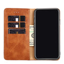 For Samsung Galaxy A12 Non-Magnetic Retro Texture Leather Phone Case(Brown)