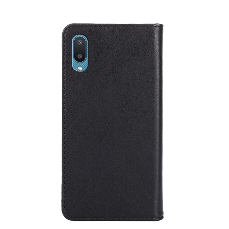 For Samsung Galaxy A02 Non-Magnetic Retro Texture Leather Phone Case(Black)