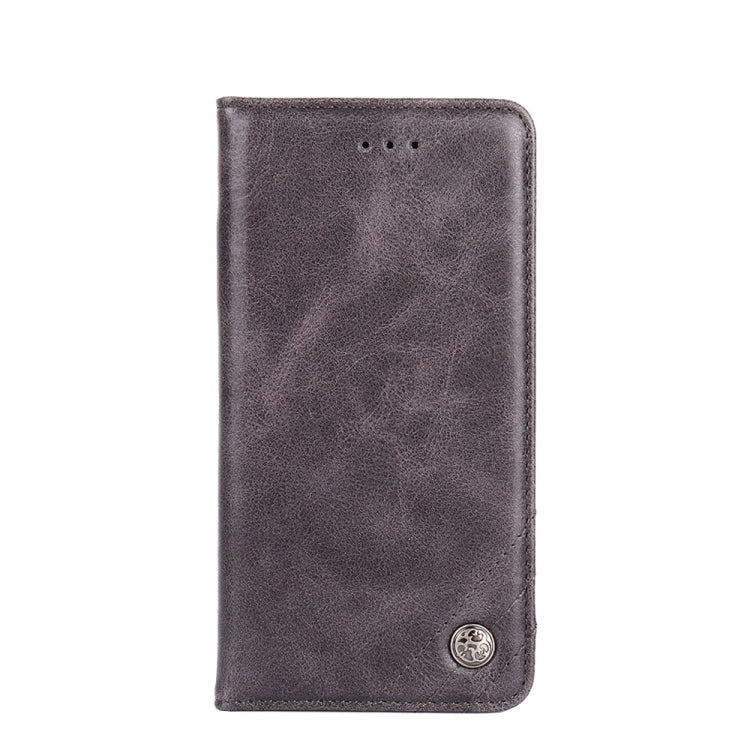 For Samsung Galaxy A02 Non-Magnetic Retro Texture Leather Phone Case(Grey)