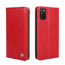 For Samsung Galaxy A03s 164mm Non-Magnetic Retro Texture Leather Phone Case(Red)