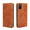 For Samsung Galaxy A03s 164mm Non-Magnetic Retro Texture Leather Phone Case(Brown)