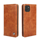 For Samsung Galaxy A03 Global Non-Magnetic Retro Texture Leather Phone Case(Brown)