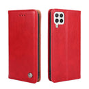 For Samsung Galaxy A22 4G Non-Magnetic Retro Texture Leather Phone Case(Red)