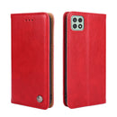 For Samsung Galaxy A22 5G Non-Magnetic Retro Texture Leather Phone Case(Red)