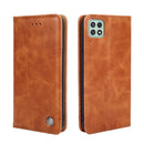 For Samsung Galaxy A22 5G Non-Magnetic Retro Texture Leather Phone Case(Brown)
