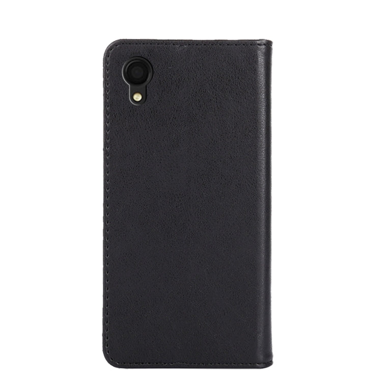 For Samsung Galaxy A22 5G JP Version Non-Magnetic Retro Texture Leather Phone Case(Black)