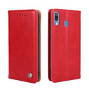 For Samsung Galaxy A30 JP Version Non-Magnetic Retro Texture Leather Phone Case(Red)