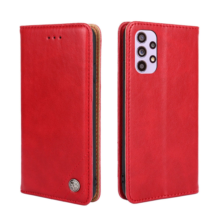For Samsung Galaxy A33 5G Non-Magnetic Retro Texture Leather Phone Case(Red)