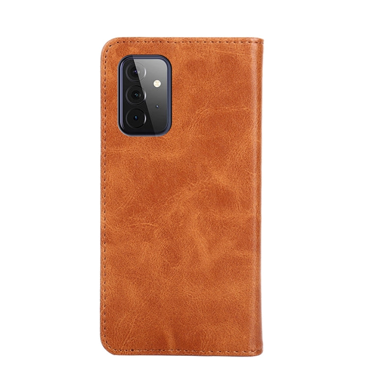 For Samsung Galaxy A72 5G / 4G Non-Magnetic Retro Texture Leather Phone Case(Brown)