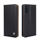 For Samsung Galaxy F52 5G Non-Magnetic Retro Texture Leather Phone Case(Black)