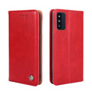 For Samsung Galaxy F52 5G Non-Magnetic Retro Texture Leather Phone Case(Red)