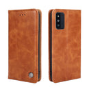 For Samsung Galaxy F52 5G Non-Magnetic Retro Texture Leather Phone Case(Brown)