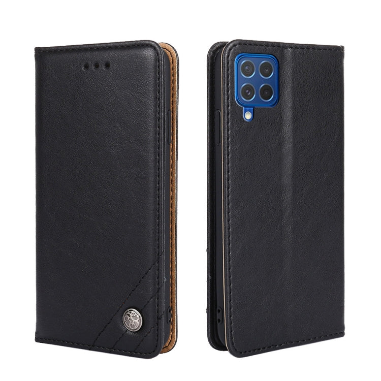 For Samsung Galaxy F62 / M62 Non-Magnetic Retro Texture Leather Phone Case(Black)