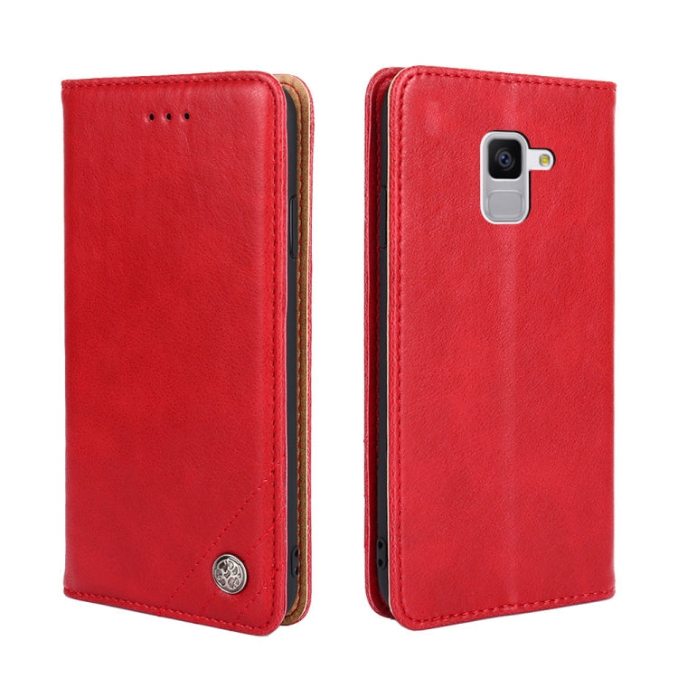 For Samsung Galaxy Feel 2 JP Version Non-Magnetic Retro Texture Leather Phone Case(Red)