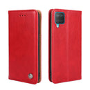 For Samsung Galaxy M12 / F12 Non-Magnetic Retro Texture Leather Phone Case(Red)