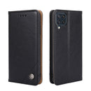 For Samsung Galaxy M32 Global Non-Magnetic Retro Texture Leather Phone Case(Black)