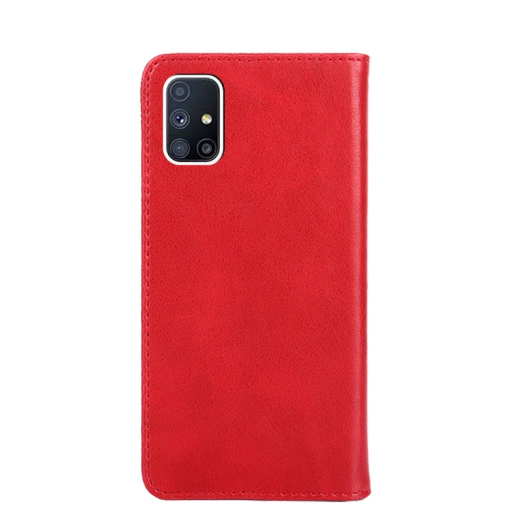 For Samsung Galaxy M51 Non-Magnetic Retro Texture Leather Phone Case(Red)