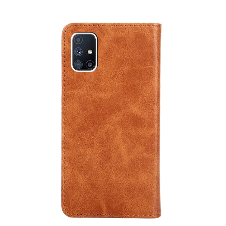 For Samsung Galaxy M51 Non-Magnetic Retro Texture Leather Phone Case(Brown)