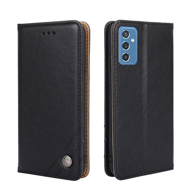 For Samsung Galaxy M52 5G Non-Magnetic Retro Texture Leather Phone Case(Black)