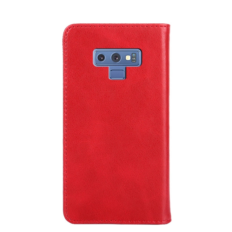 For Samsung Galaxy Note9 Non-Magnetic Retro Texture Leather Phone Case(Red)
