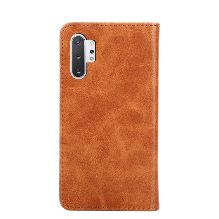For Samsung Galaxy Note10+ Non-Magnetic Retro Texture Leather Phone Case(Brown)