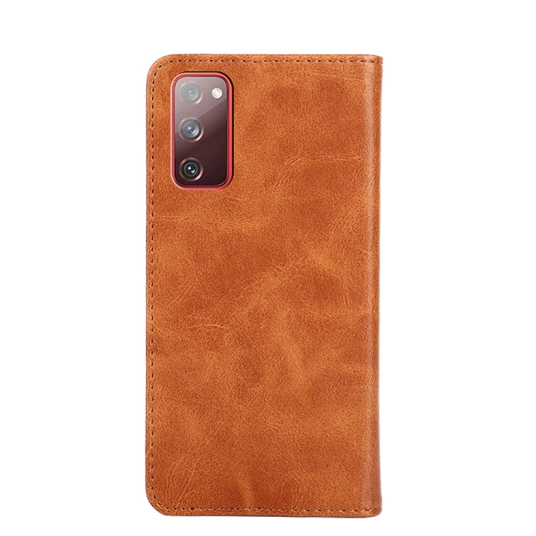 For Samsung Galaxy S20 FE Non-Magnetic Retro Texture Leather Phone Case(Brown)