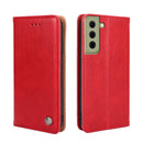 For Samsung Galaxy S21 FE Non-Magnetic Retro Texture Leather Phone Case(Red)