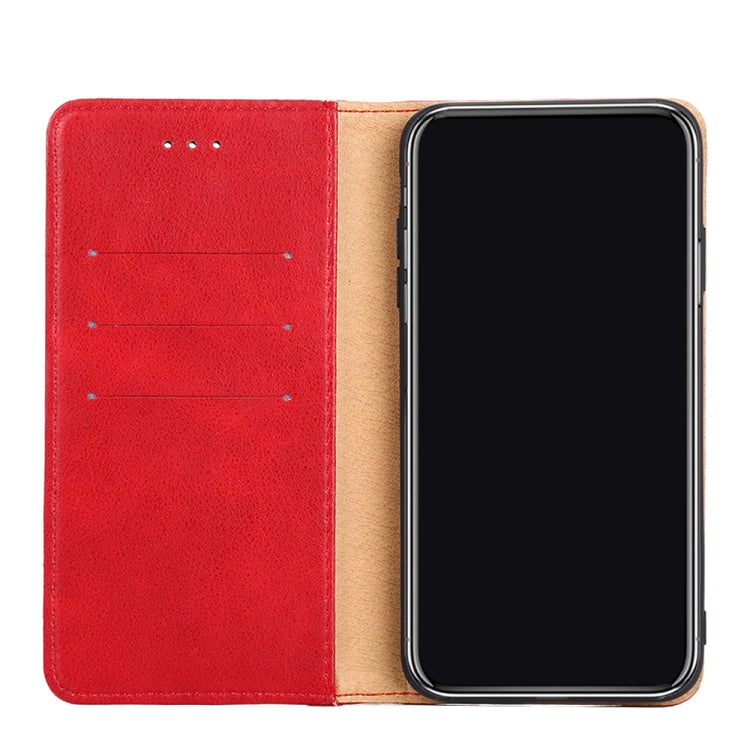 For Samsung Galaxy S21 FE Non-Magnetic Retro Texture Leather Phone Case(Red)
