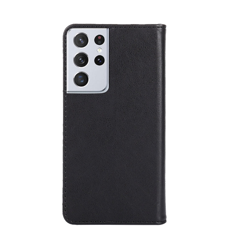 For Samsung Galaxy S21 Ultra 5G Non-Magnetic Retro Texture Leather Phone Case(Black)