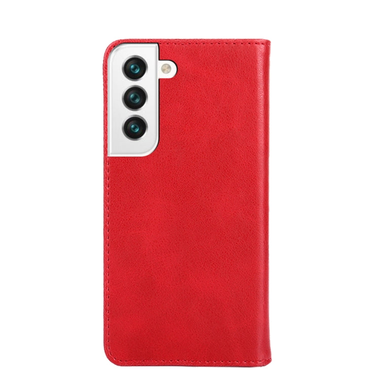 For Samsung Galaxy S21+ 5G Non-Magnetic Retro Texture Leather Phone Case(Red)