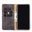 For Samsung Galaxy S21+ 5G Non-Magnetic Retro Texture Leather Phone Case(Grey)