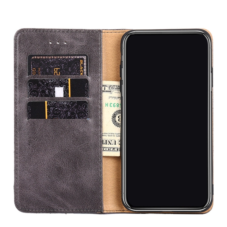 For Samsung Galaxy S21+ 5G Non-Magnetic Retro Texture Leather Phone Case(Grey)