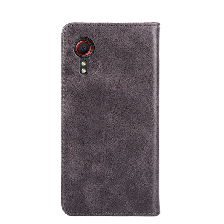 For Samsung Galaxy Xcover 5 Non-Magnetic Retro Texture Leather Phone Case(Grey)