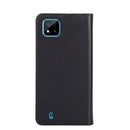 For OPPO Realme C20 Non-Magnetic Retro Texture Horizontal Flip Leather Phone Case(Black)