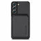 For Samsung Galaxy S22 5G Carbon Fiber Leather Card Magsafe Phone Case(Black)
